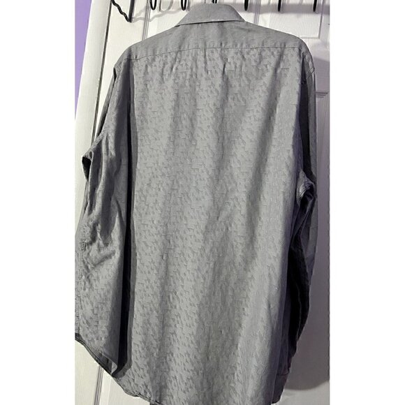 Calvin Klein Mens Slim Fit Geometric Perforated Dress Shirt XL 17 1/2 34/35 - Picture 4 of 9